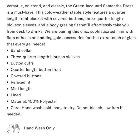 TUCKERNUCK Pomander Place Green Jacquard Samantha Dress NWT Size XS - Picture 7 of 11